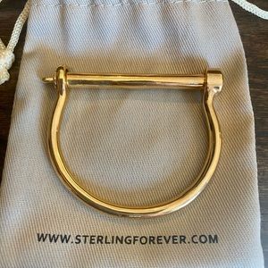 Sterling Forever Screw Bolt Cuff Bracelet in Gold tone